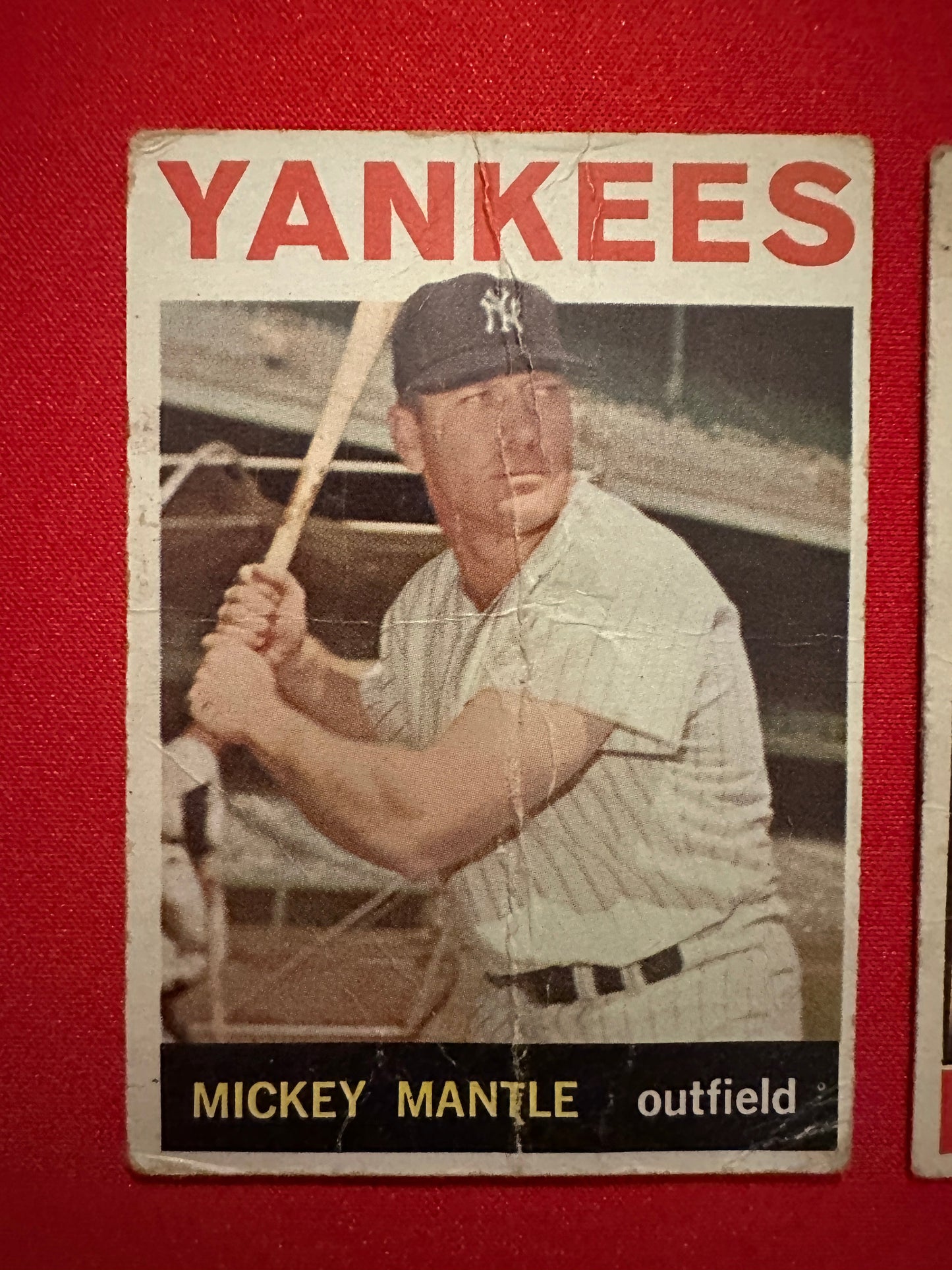 MICKEY MANTLE 2-Card Lot - 1964 Topps #50 & 1966 Topps #50 - Low Grade