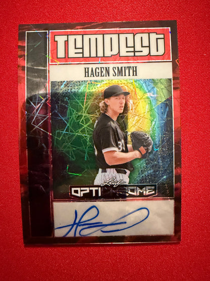 Hagen Smith 2025 Leaf Optichrome Baseball Tempest Auto Red Lazer 1/2