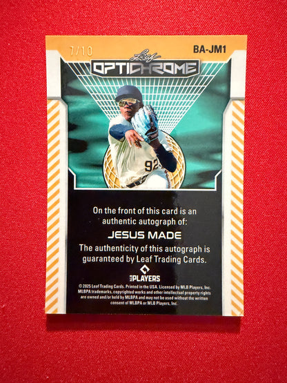 Jesus Made 2025 Leaf Optichrome Baseball Base Auto Crystal /10