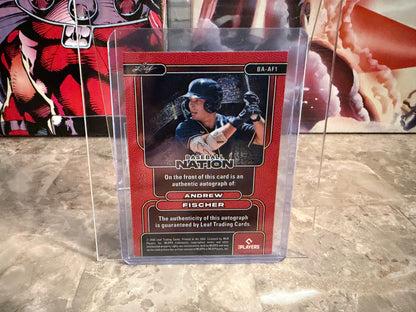 2026 Leaf Baseball Nation Andrew Fischer Base Auto Silver Cracked Ice /25
