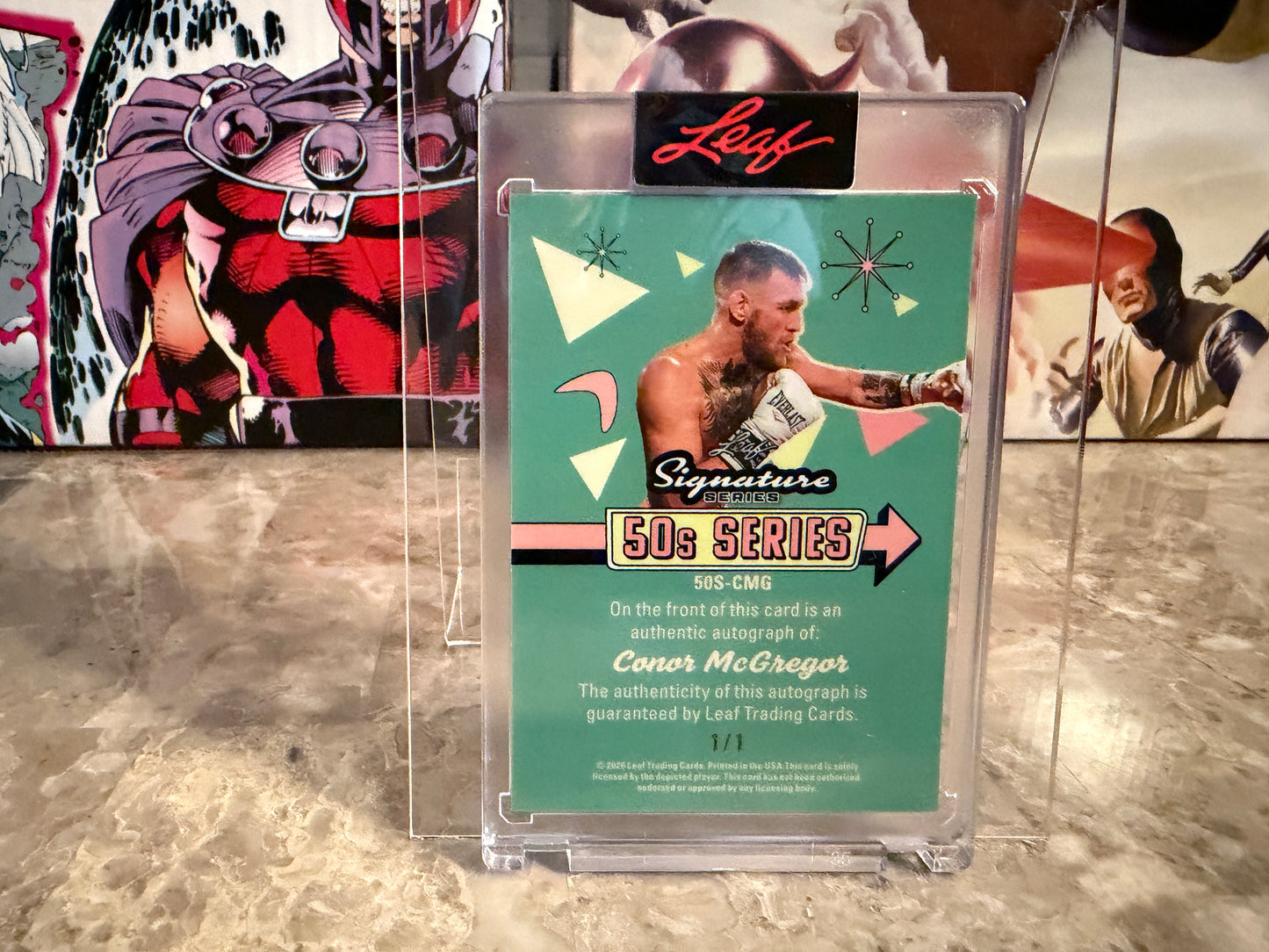 Conor McGregor 2026 Leaf Signature Series 50s Series Auto Red Flood Super 1/1