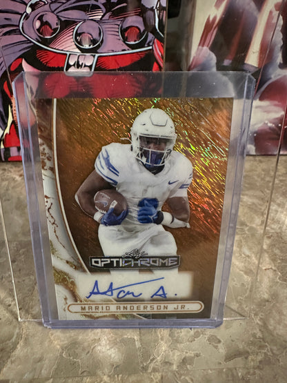 Mario Anderson Jr 2026 Leaf Optichrome Gold Shimmer AUTO 1/1 Running Back