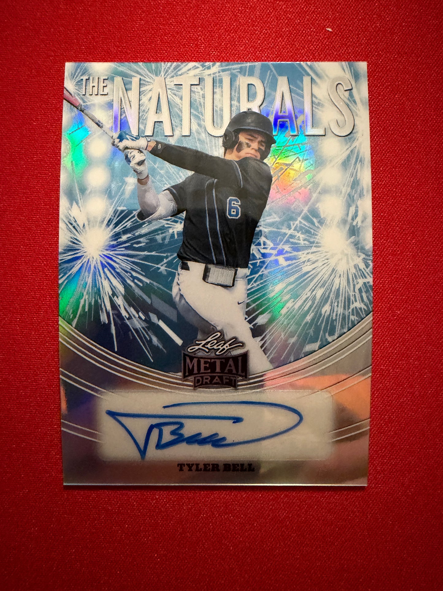 Tyler Bell 2026 Leaf Metal Draft Edition Baseball Naturals Auto Platinum /75
