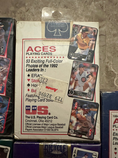 Baseball Aces/Baseball Rookies Playing Cards (Bicycle 1991-94) - 6 Packs Sealed