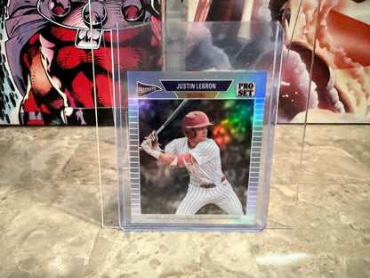 Justin Lebron 2026 Leaf Pro Set Metal Baseball 1989 Mini Silver 10/10 Bookend