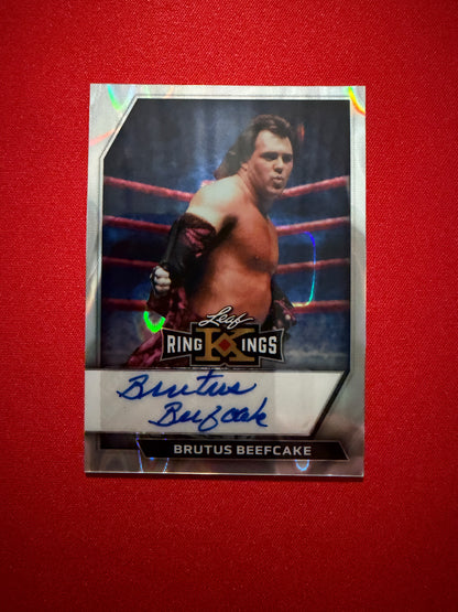 Brutus Beefcake 2026 Leaf Metal Ring Kings Base Auto Silver /10