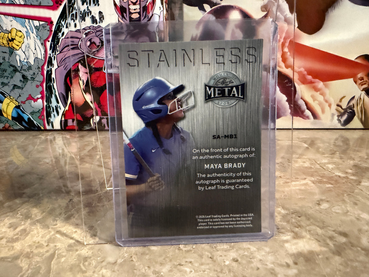 Maya Brady 2026 Leaf Women of Sport Stainless Auto Blue Lava Color Match 1/1