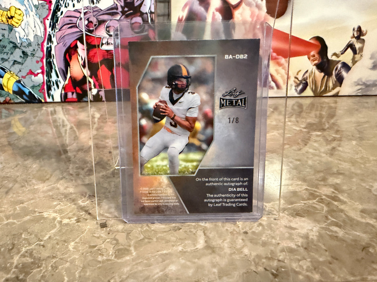 2026 Leaf Metal Football Dia Bell Base Platinum Auto 1/8 Bookend