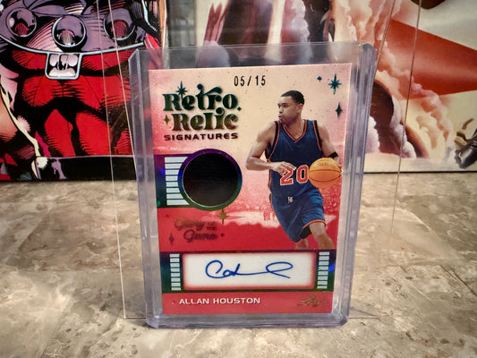 Allan Houston 2025 Leaf Glory of the Game Retro Relic Game-Used Patch Auto /15