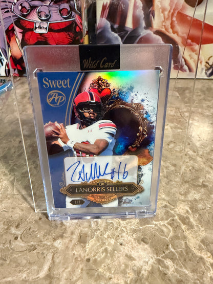 LaNorris Sellers 2026 Wild Card Wild Art 1/1 Auto 2-Card Lot