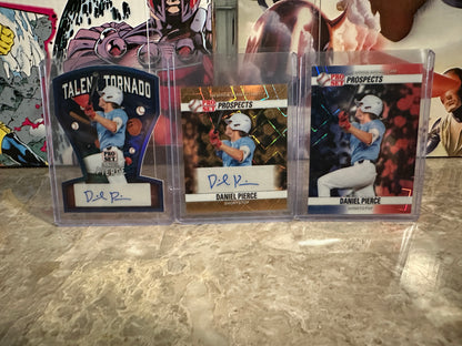 Daniel Pierce 2026 Pro Set Metal 1/1 Gold AUTO, /5 & /6 RWB Lazer Lot - Rays
