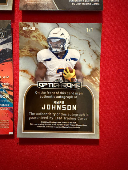 Amar Johnson Leaf Metal Optichrome Auto 1/1 Lot Super Gold Back Cracked Ice