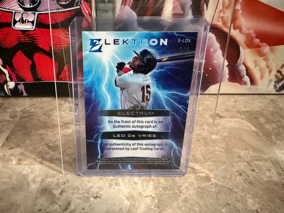 Leo De Vries 2026 Leaf Electrum Elektron Auto Platinum 1/6 Bookend