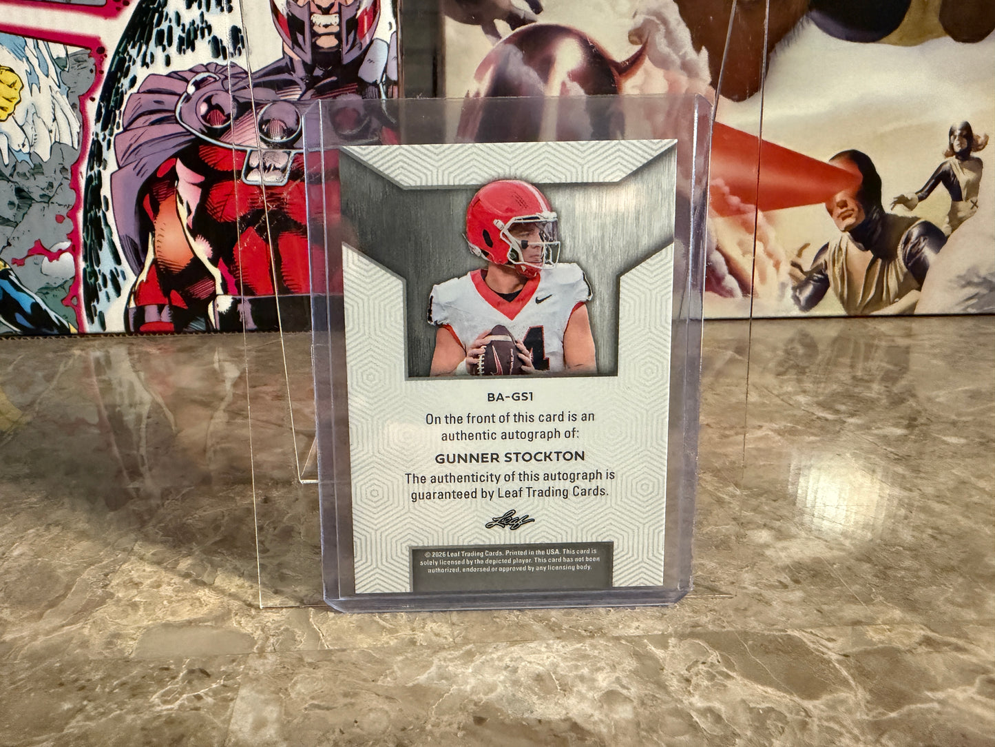 Gunner Stockton 2026 Leaf Trinity Football Base Auto Silver 1/15 Bookend