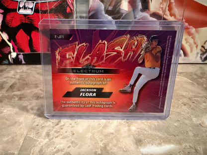 Jackson Flora 2026 Leaf Electrum Baseball Flash Auto Pink 1/4 Bookend