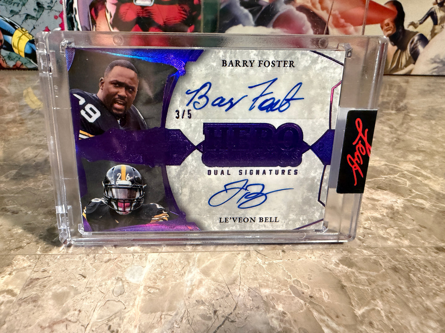 2026 Leaf Spectacular Football Hero Graphics Dual Auto Le’Veon Bell Barry Foster /5