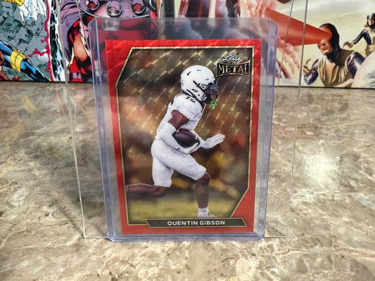 2026 Leaf Metal Football Quentin Gibson Red Flood Super Prismatic 1/1