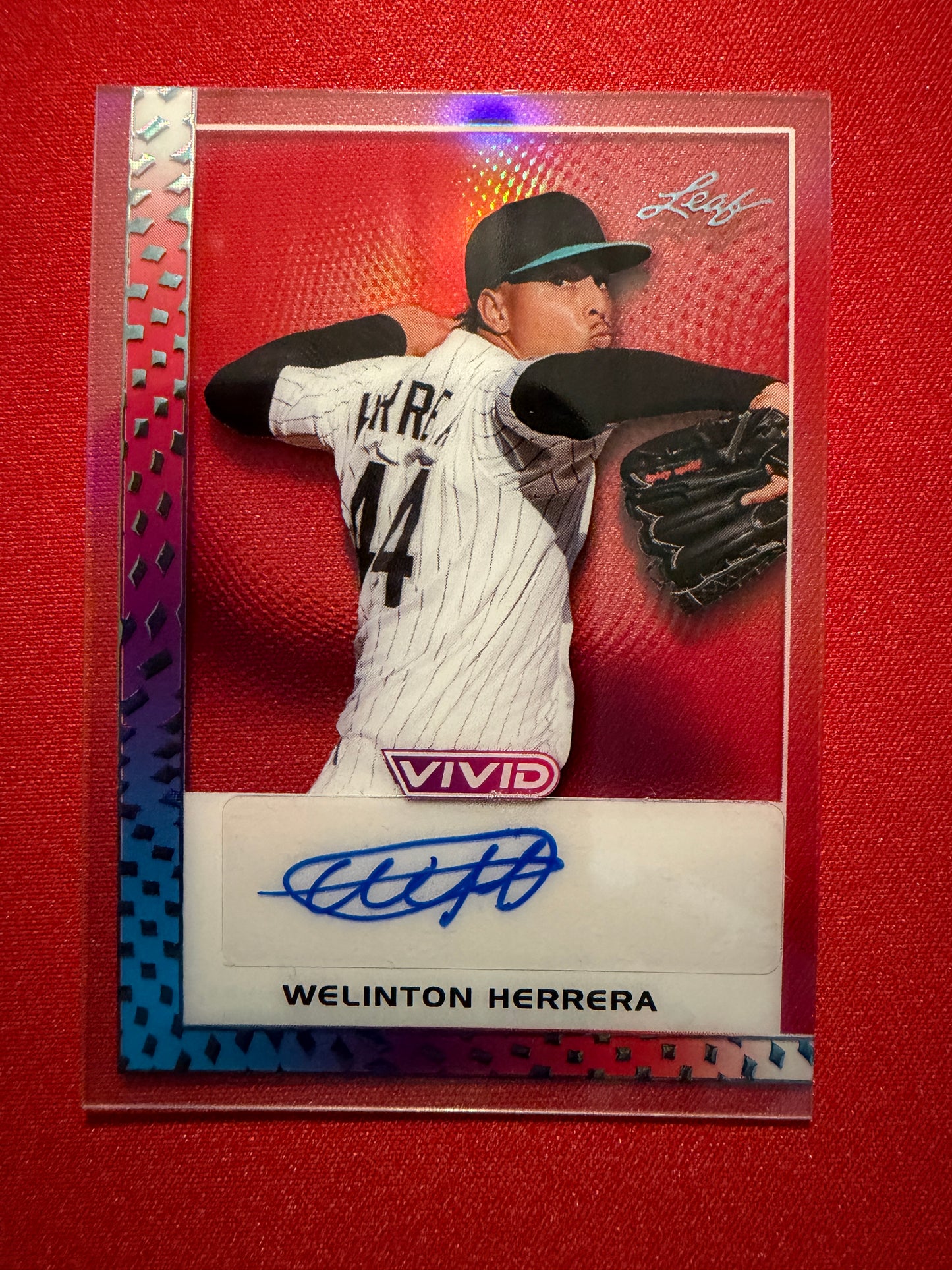 2026 Leaf Vivid Baseball Welinton Herrera Clear Base Auto Stardust Teal 1/1