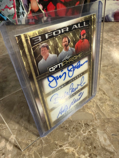 2026 Leaf Optichrome Triple Auto Johnson Cowher Reid Gold Super Prismatic 1/1