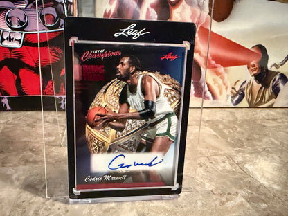 Cedric Maxwell 2026 Leaf City of Champions Ring Team Auto Red /6