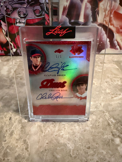 2026 Leaf Magnificence Duos Charlie Sheen & Chelcie Ross Auto Red Color Match 1/1