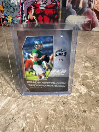 2026 Leaf Metal Football 1950 Dillon Gabriel Auto Purple 1/7 2-Card Lot
