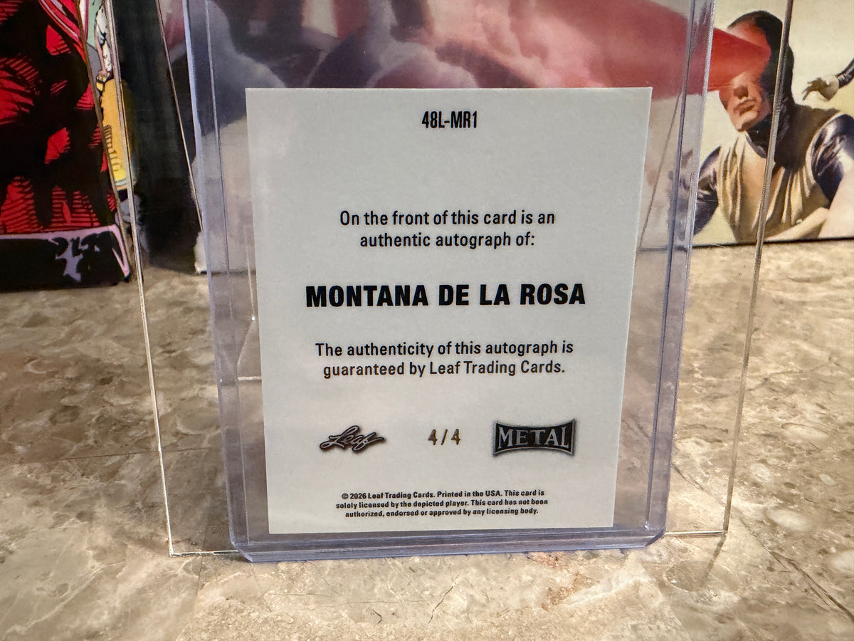 Montana De La Rosa 2026 Leaf Metal Ring Kings 1948 Auto Red 4/4 Bookend