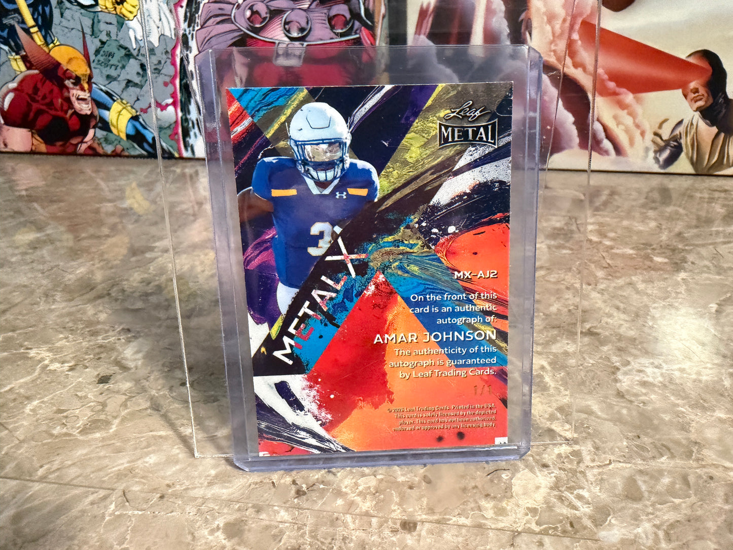 2026 Leaf Metal Amar Johnson Auto Metal X Red Flood Super Prismatic 1/1