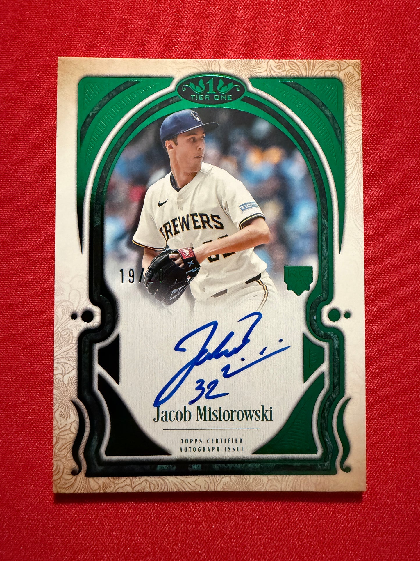 Jacob Misiorowski 2026 Topps Tier One Talent Auto Green On-Card /20
