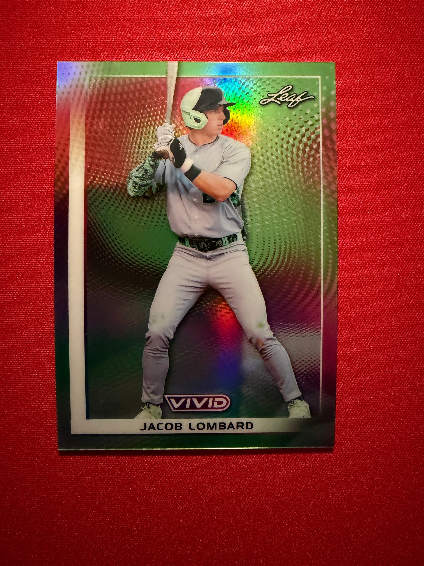 2026 Leaf Vivid Baseball Jacob Lombard Base Green SP 3/15