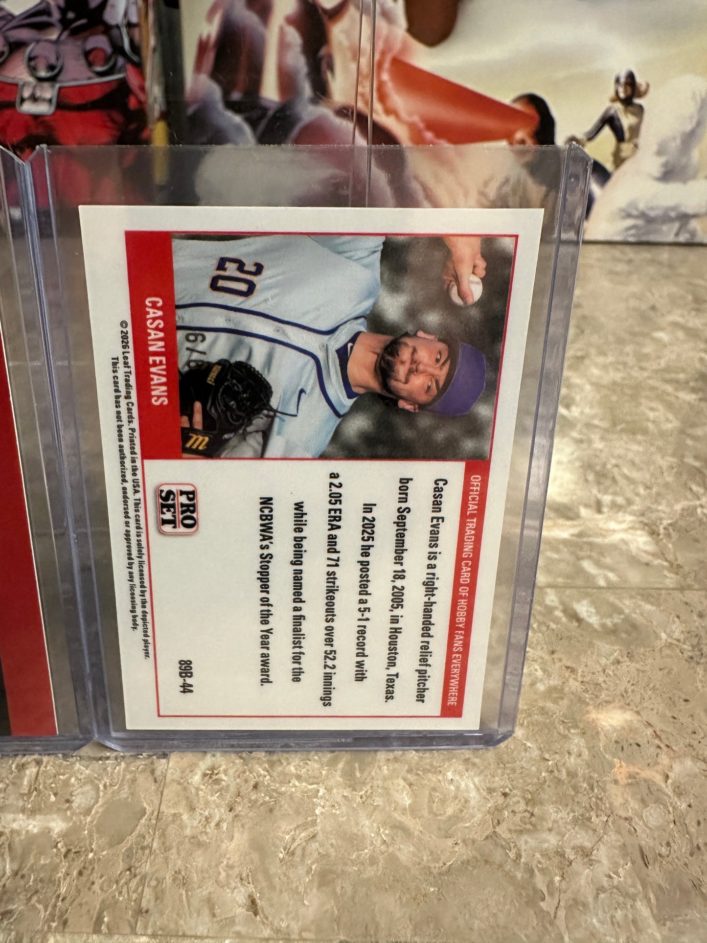 Casan Evans 2026 Leaf Pro Set Two-Card Prospect Lot