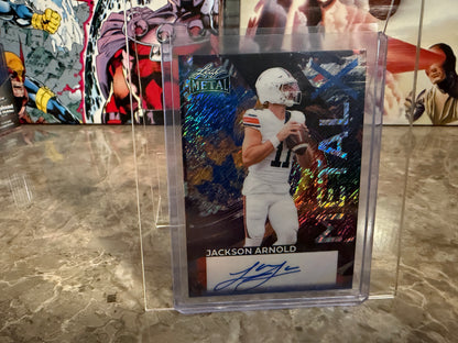 Jackson Arnold 2026 Leaf Metal Football Metal X Blue Shimmer 1/1