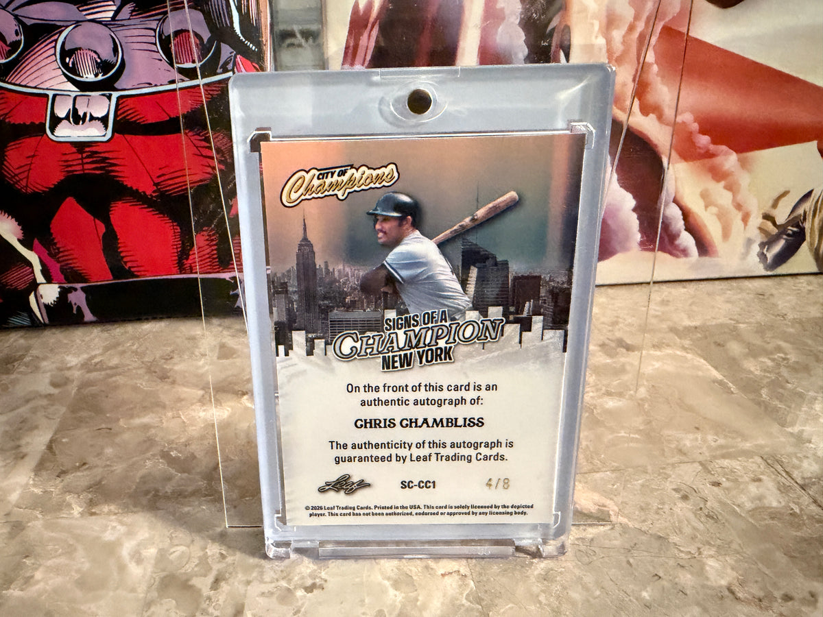 Chris Chambliss 2026 Leaf City of Champions Signs Auto New York Orange /8