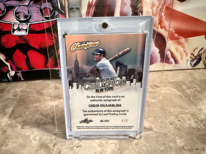Chris Chambliss 2026 Leaf City of Champions Signs Auto New York Orange /8