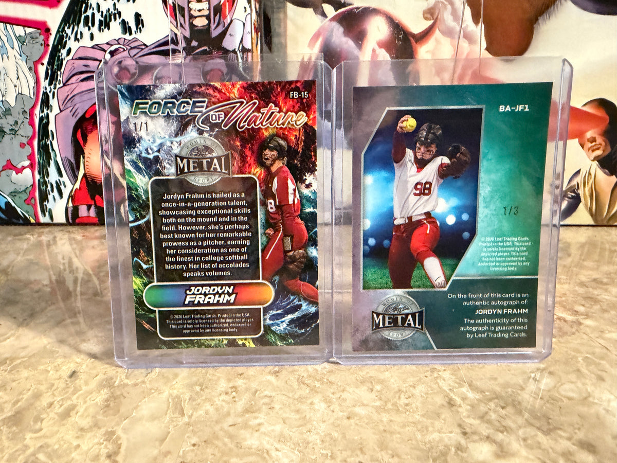 Jordyn Frahm 2026 Leaf Women of Sport Base Auto Force of Nature 1/1 2-Card Lot