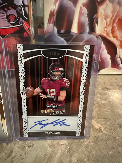 Troy Huhn 2025 Leaf Trinity Bronze AUTO /75 & Paydirt Orange /65 Lot - Virginia Tech QB