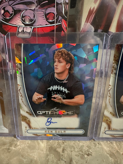 2026 Leaf Optichrome Ben Gula Blue Prismatic Auto /5 & Platinum Crystal Auto /8 Lot