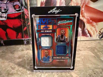 Chauncey Billups Dumars 2026 Leaf City of Champions MVPs Dual Game-Used /12