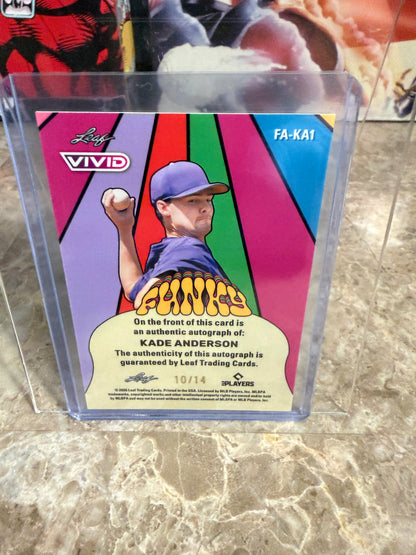 2026 Leaf Vivid Baseball Kade Anderson Funky Red Auto Short-Print 10/14