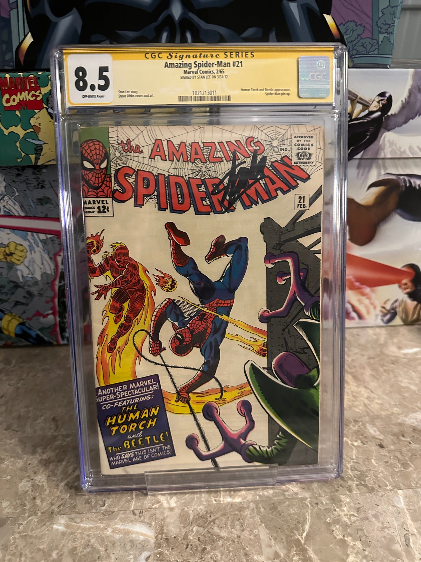 Amazing Spider-Man #21 CGC 8.5 OW SS Stan Lee (1965 Marvel)
