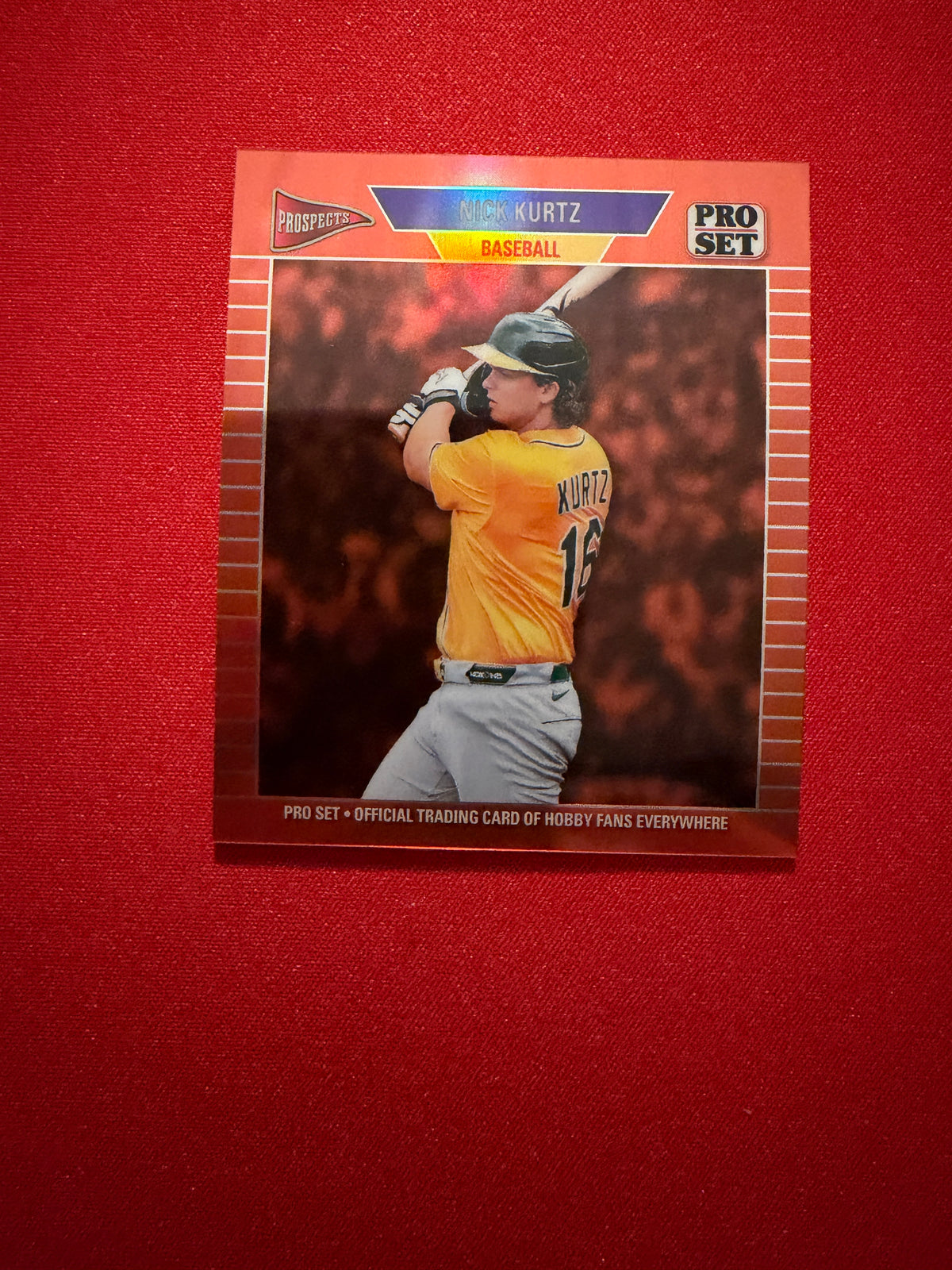 Nick Kurtz 2026 Leaf Pro Set Metal Baseball 1989 Mini Orange /4