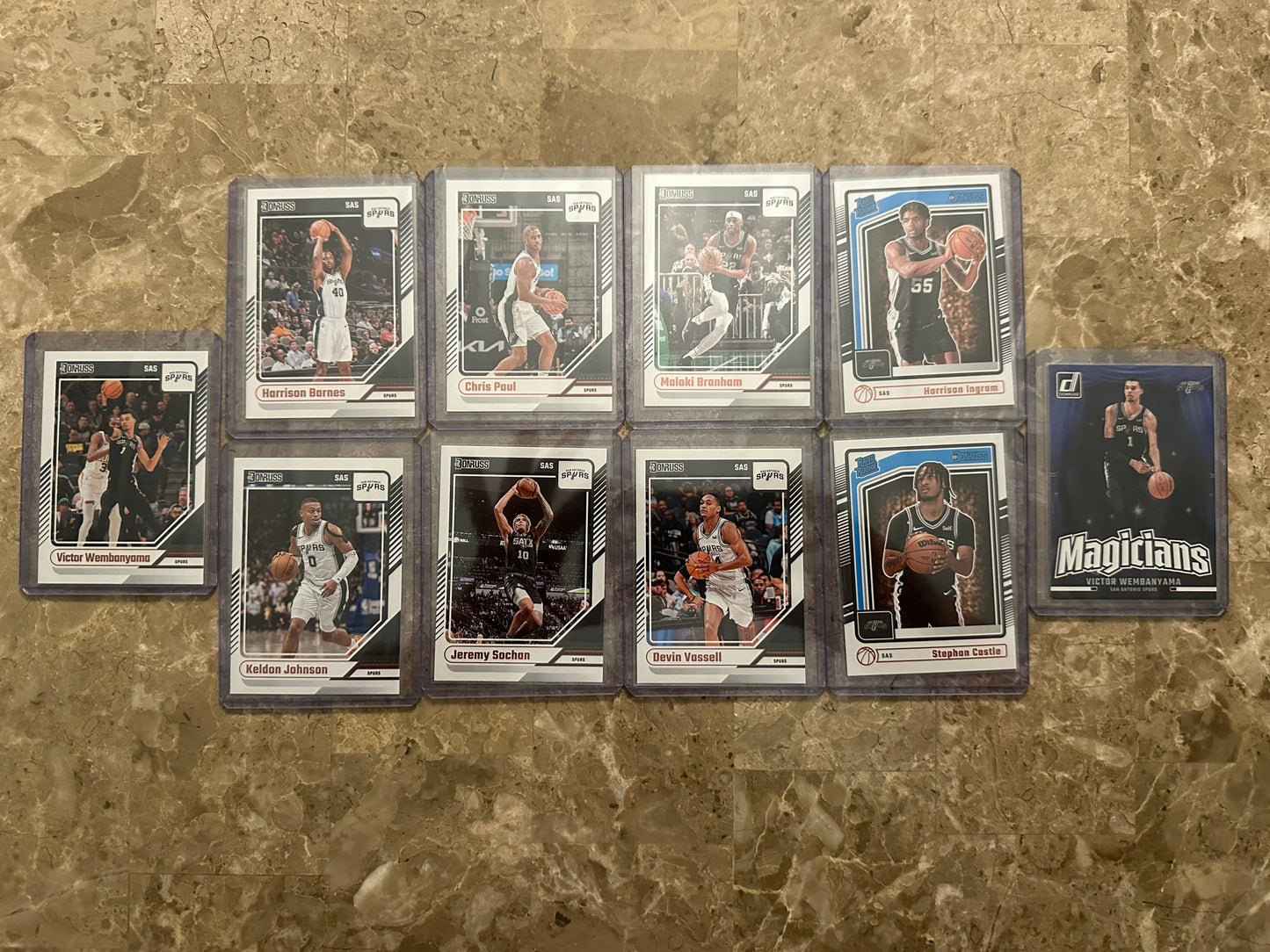 2024 Panini Donruss Basketball San Antonio Spurs Team Set (10 cards)