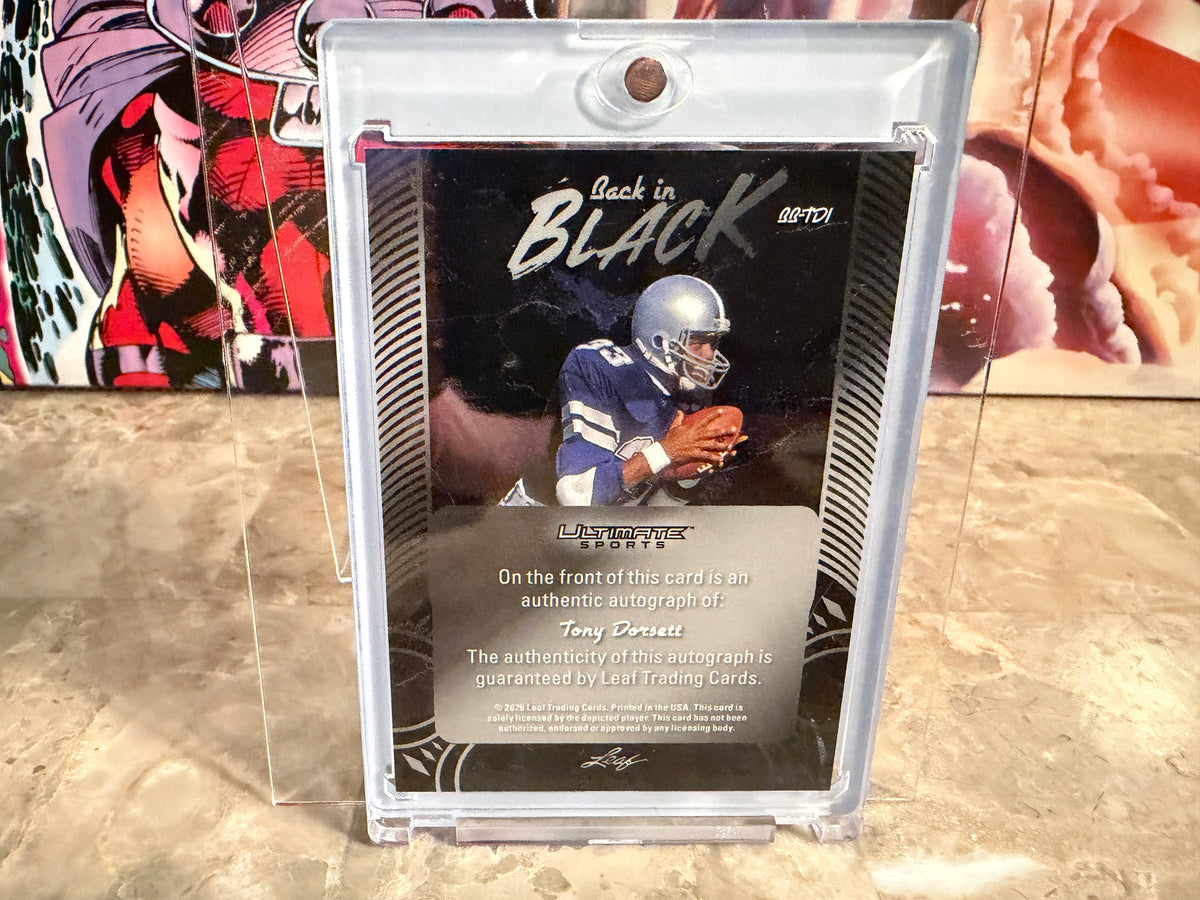Tony Dorsett 2026 Leaf Ultimate Sports Back In Black Auto Red /4
