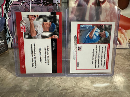 Trey Yesavage 2026 Pro Set Metal 1/1 Red Lazer AUTO & 1989 Mini Black /2 Lot - Blue Jays