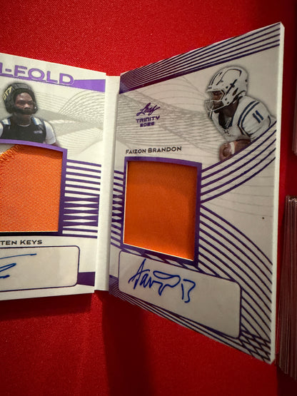 Faizon Brandon MacIntyre Keys 2026 Leaf Trinity Tri-Fold Triple Patch Auto Tennessee 1/6