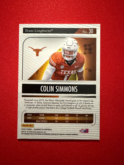 Colin Simmons 2025 Panini Silhouette Football Base Blue /99 #30