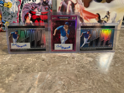 2026 Leaf Pro Set Caden Bogenpohl 1989 Pink Auto /7 NIL Auto /25 3-Card Lot
