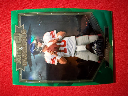 2026 Leaf Metal Football Armed & Dangerous Eli Manning Green Prismatic 1/1