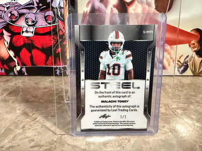 Malachi Toney 2026 Leaf Trinity Football Steel Auto Platinum 1/1