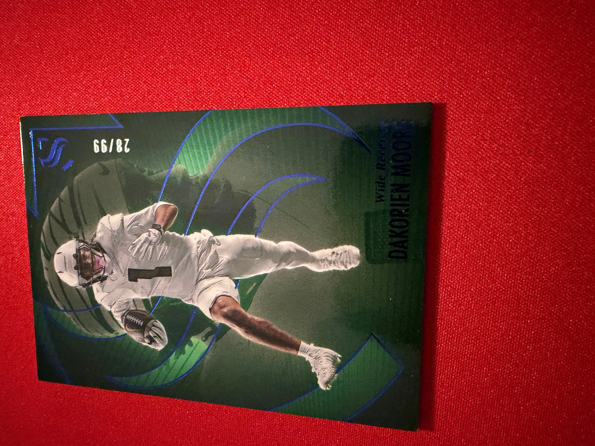 Dakorien Moore 2025 Panini Silhouette Football Base Blue /99 #35